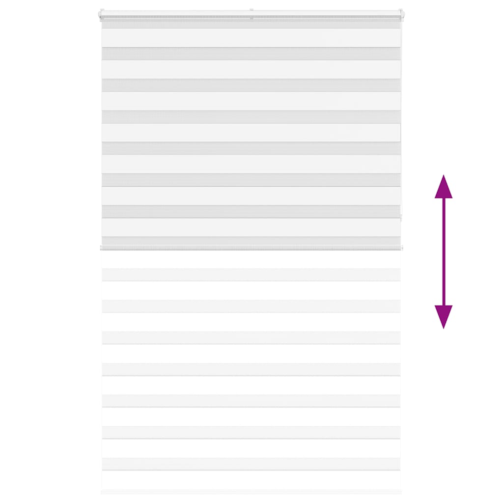 Jaluzea tip zebra alb lățime țesătură 135,9 cm poliester