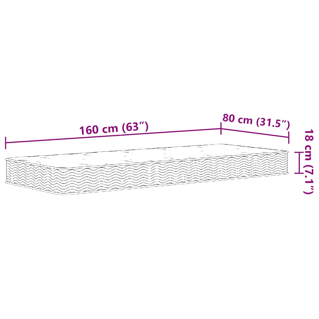 Saltea cu arcuri bonnell de copii, fermitate medie, 80x160 cm