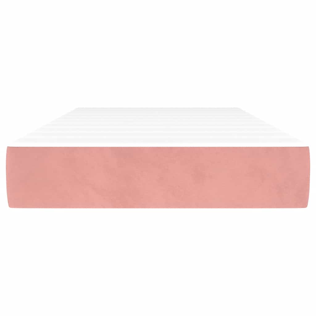 Saltea de pat cu arcuri, roz, 90x220x20 cm, catifea