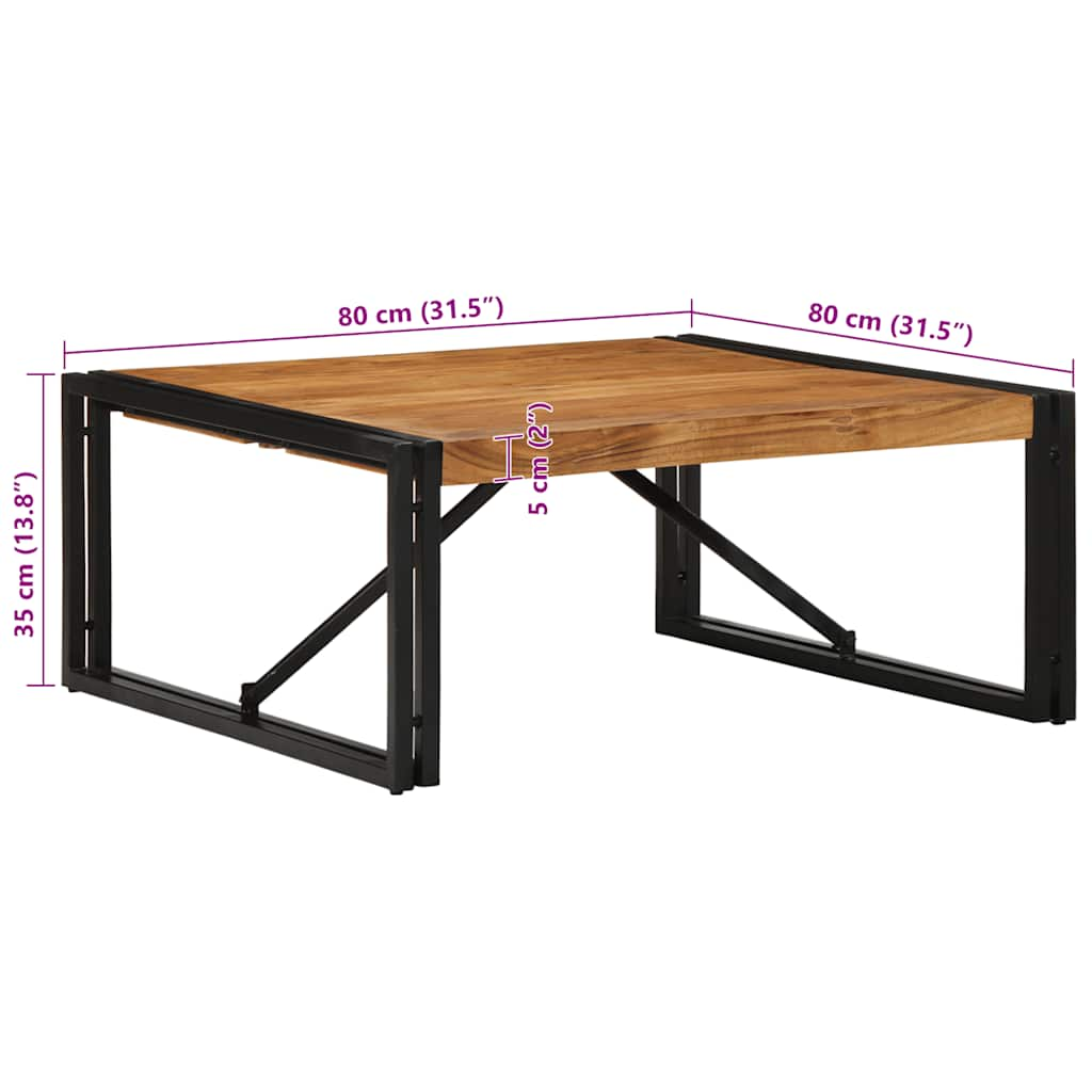 Masuta de cafea 80x80x35 cm din lemn masiv de salcam