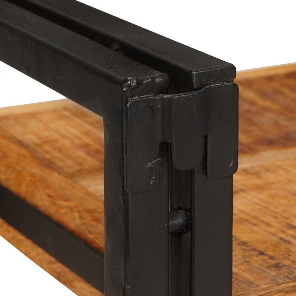 Noptieră 2 pcs Maro și negru Lemn de mango solid