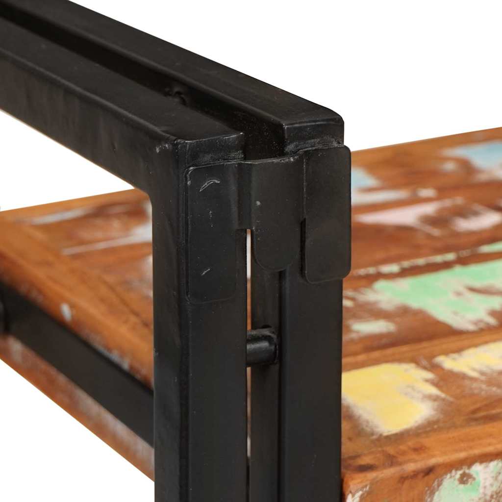 Noptieră 2 pcs Maro și negru Lemn Solid Recuperat