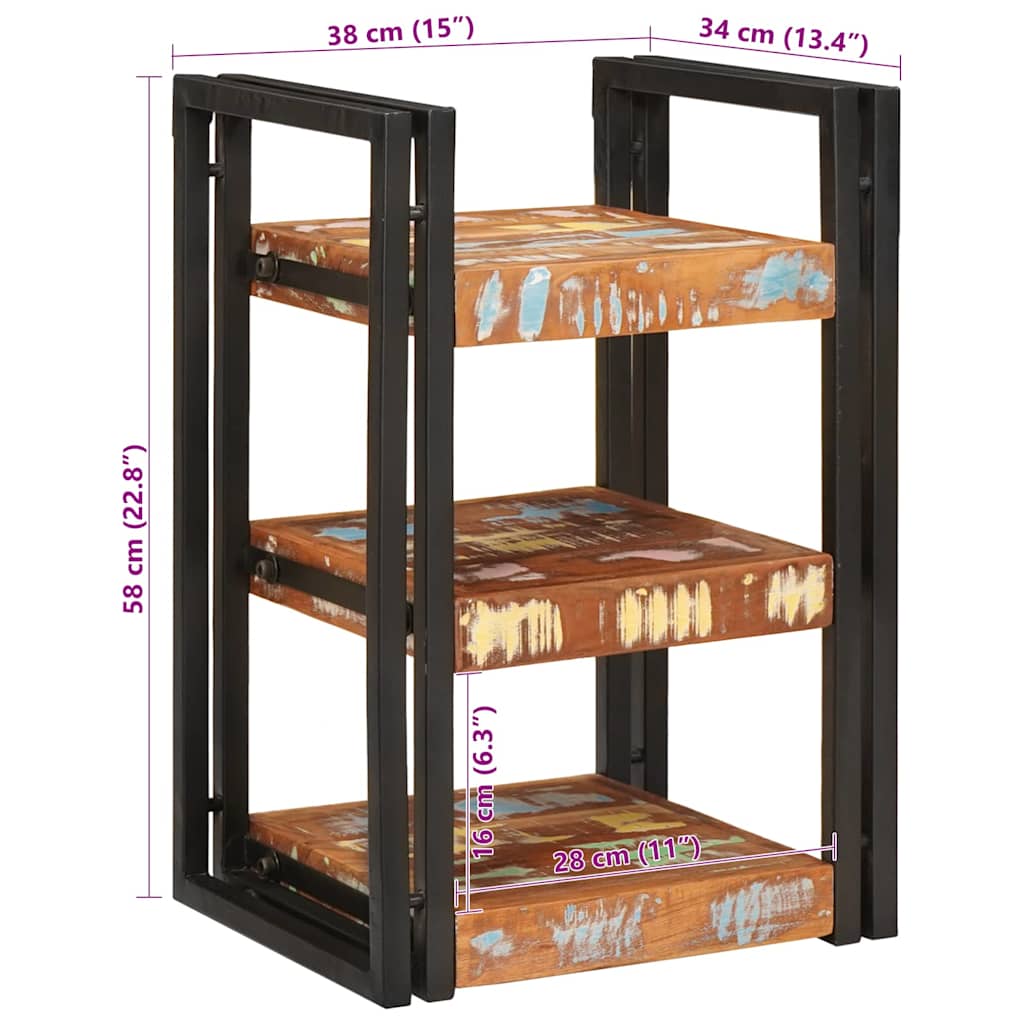 Noptieră 2 pcs Maro și negru Lemn Solid Recuperat