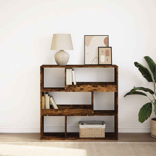 Bibliotecă/Separator de cameră, stejar afumat, 100x33x94,5 cm