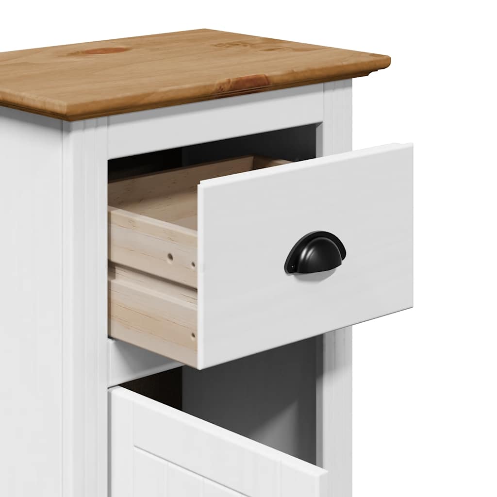 Dulap de baie „BODO” alb și maro 44x30x90 cm