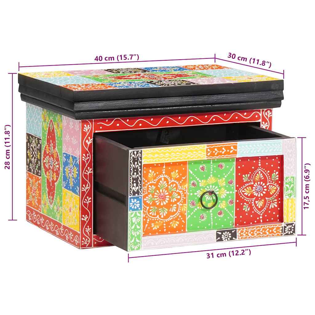Dulap de noapte cu sertar 2 pcs Multicolour 40 x 30 x 28 cm