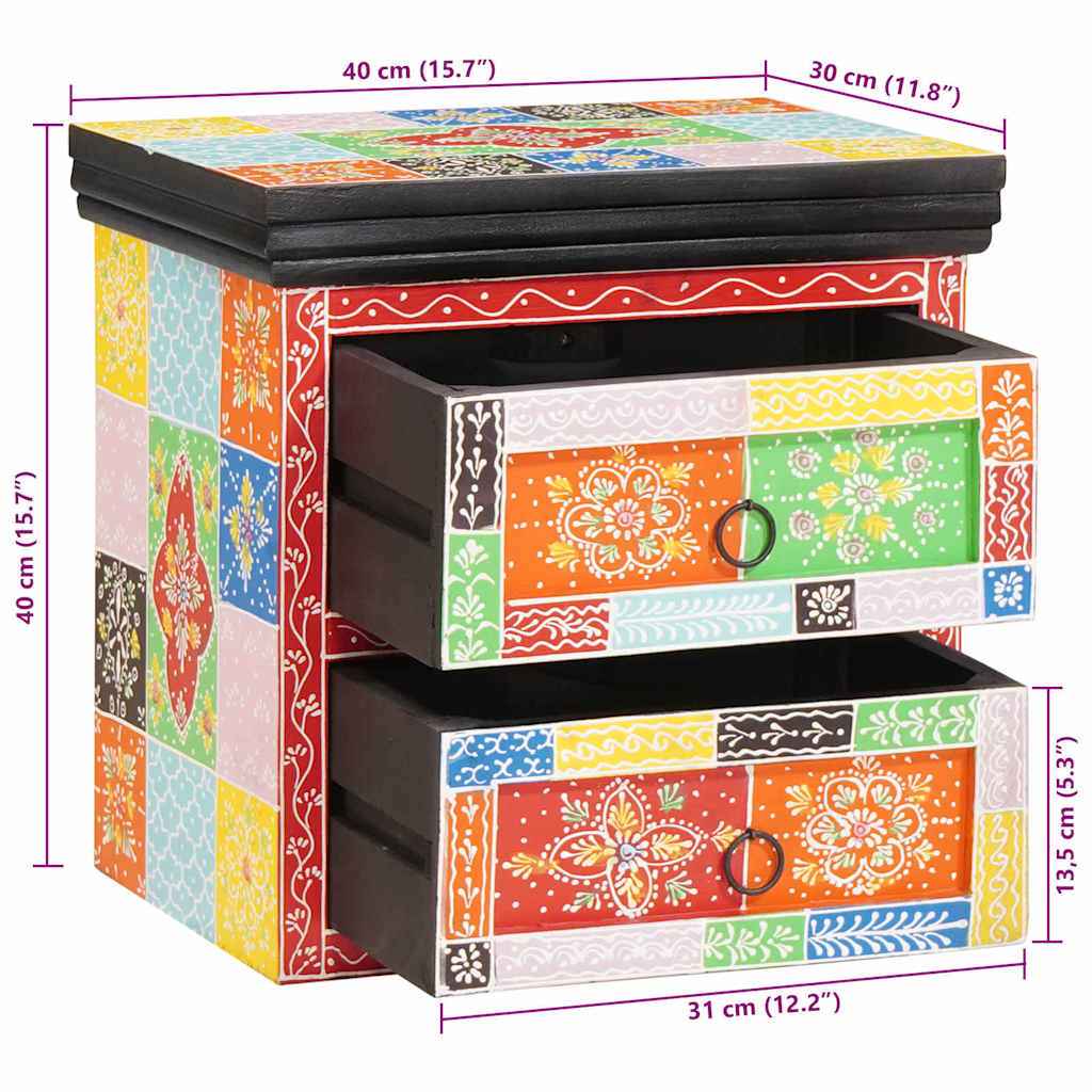 Dulap de noapte cu sertar 2 pcs Multicolour 40 x 30 x 40 cm