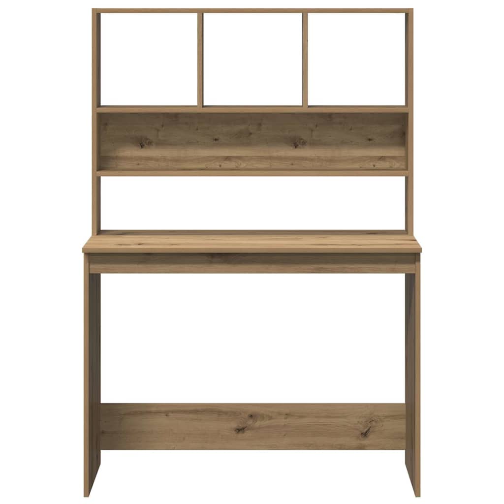 Birou cu rafturi stejar artizanal 102x45x148 cm, lemn prelucrat