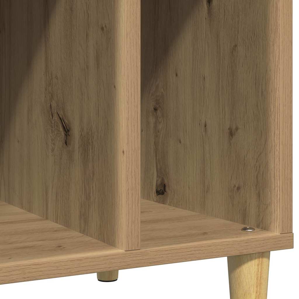 Dulap de discuri stejar artizanal, 100x38x48 cm, lemn prelucrat