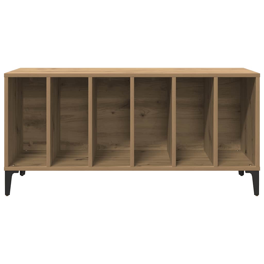 Dulap de discuri stejar artizanal, 100x38x48 cm, lemn prelucrat