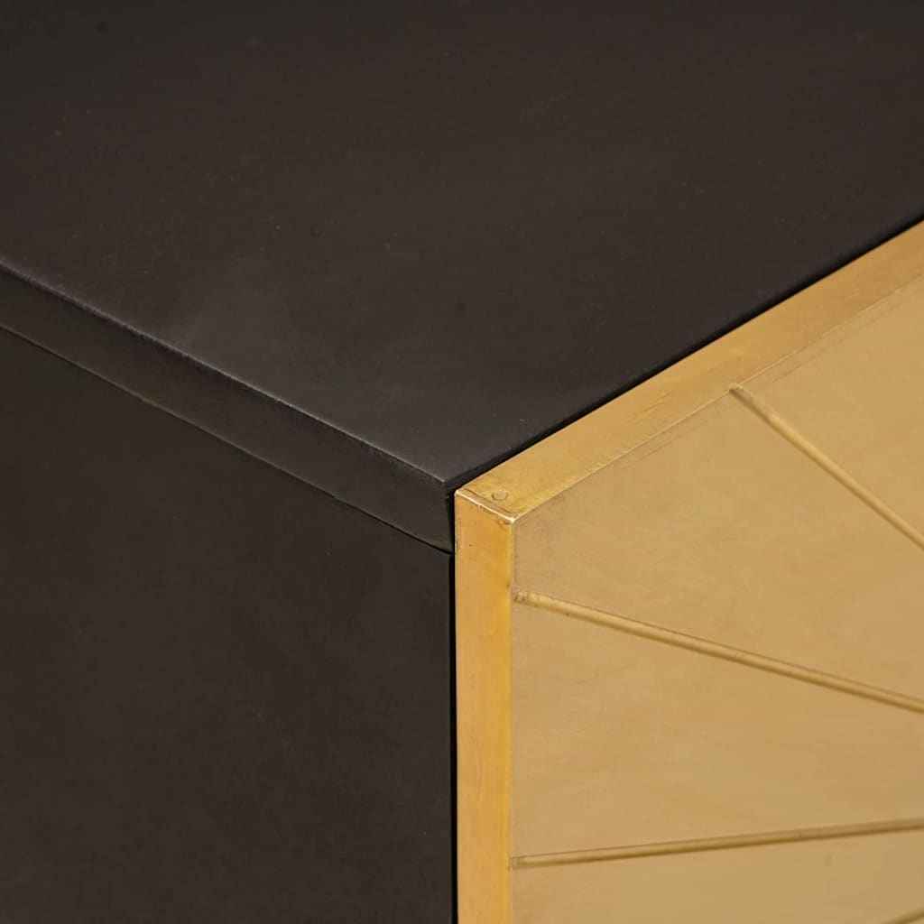 Dulap de chiuvetă cu raft cu ușă Negru și Aur 62 x 33 x 58 cm