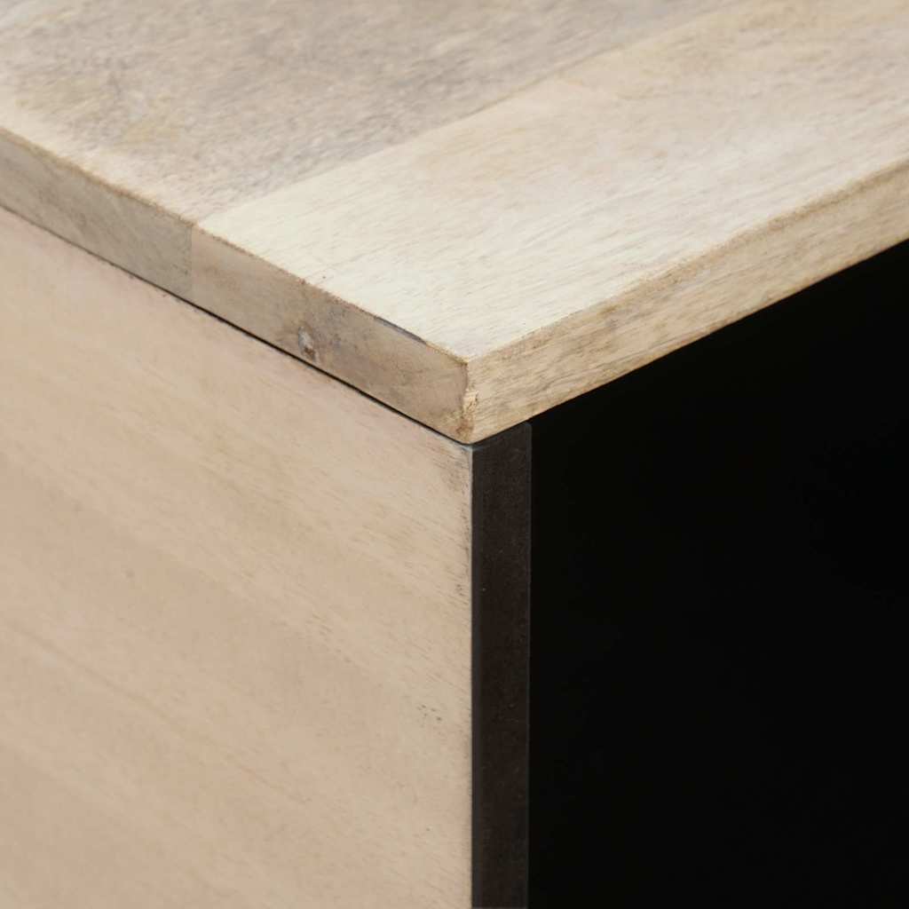 Masă de cafea cu raft Bej 80 x 50 x 40 cm Lemn masiv de acacia