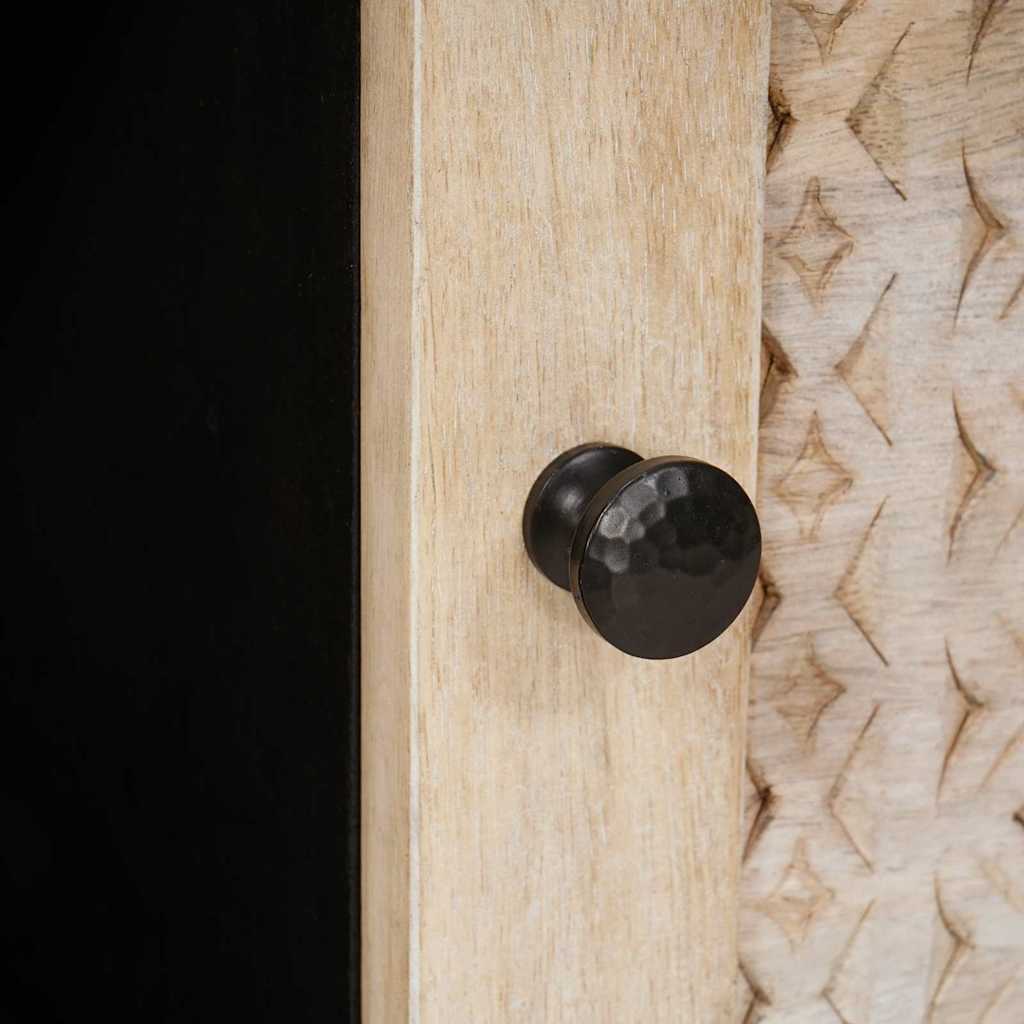 Masă de cafea cu raft Bej 80 x 50 x 40 cm Lemn masiv de acacia