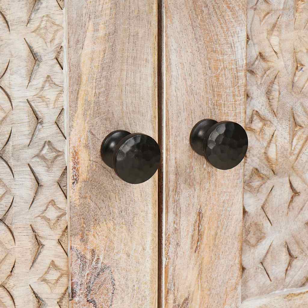 Masă de cafea cu ușă Bej 80 x 50 x 40 cm Lemn masiv de acacia