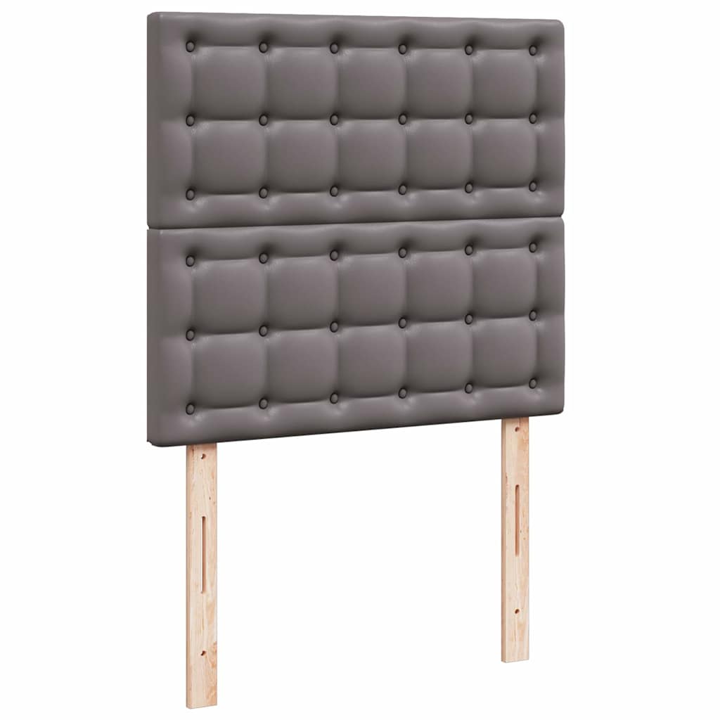 Pat otoman cu saltea, gri, 90x190cm, piele ecologică