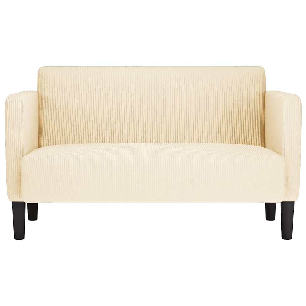 Canapea Loveseat crem 109 cm țesătură velur - Vendito