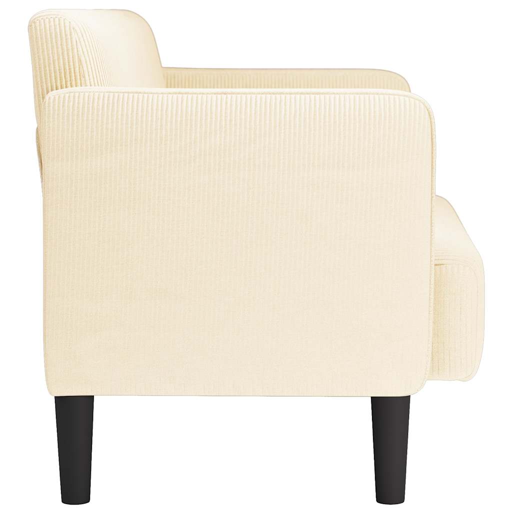 Canapea Loveseat crem 109 cm țesătură velur - Vendito