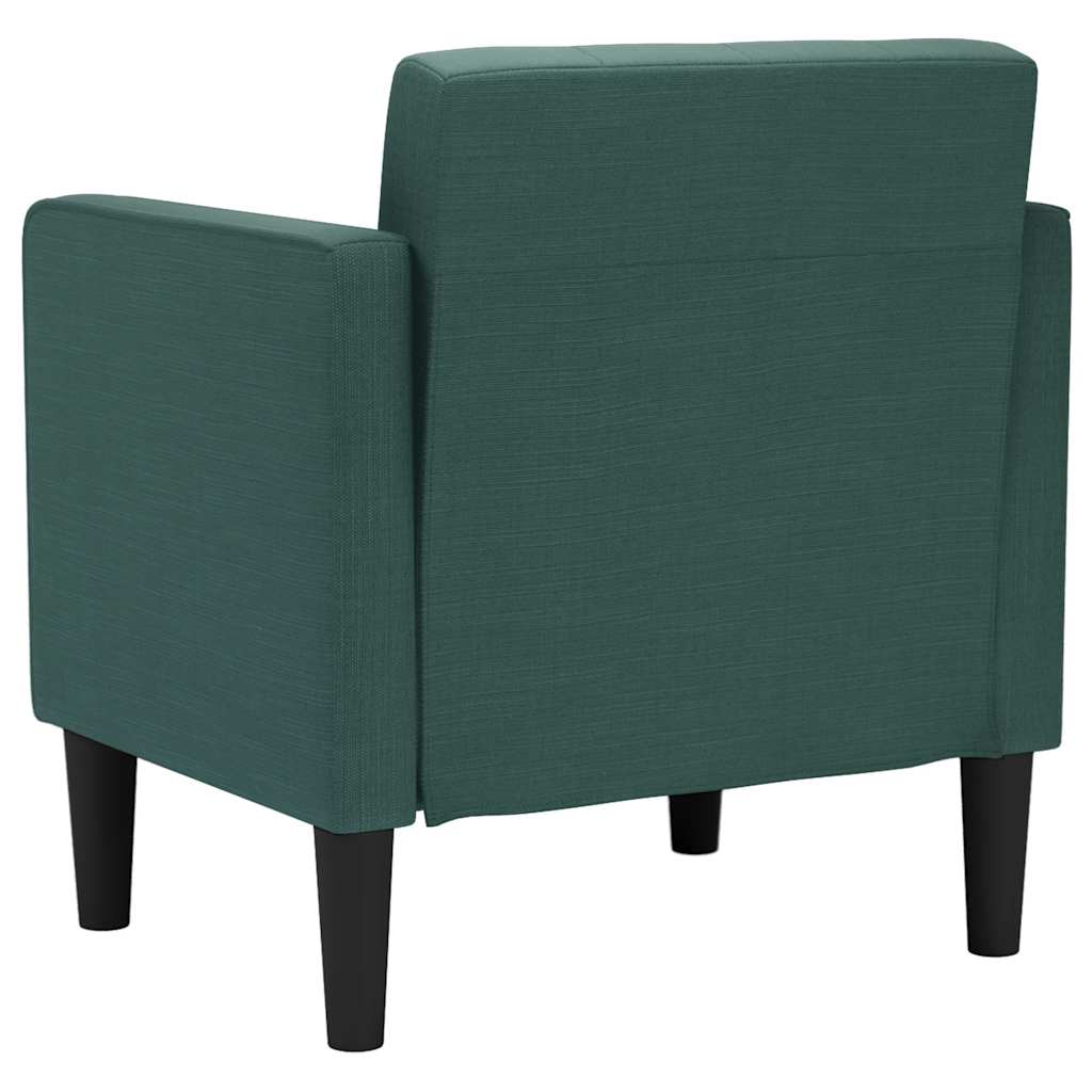 Canapea scaun cu cotiere, verde închis, 53 cm, textil