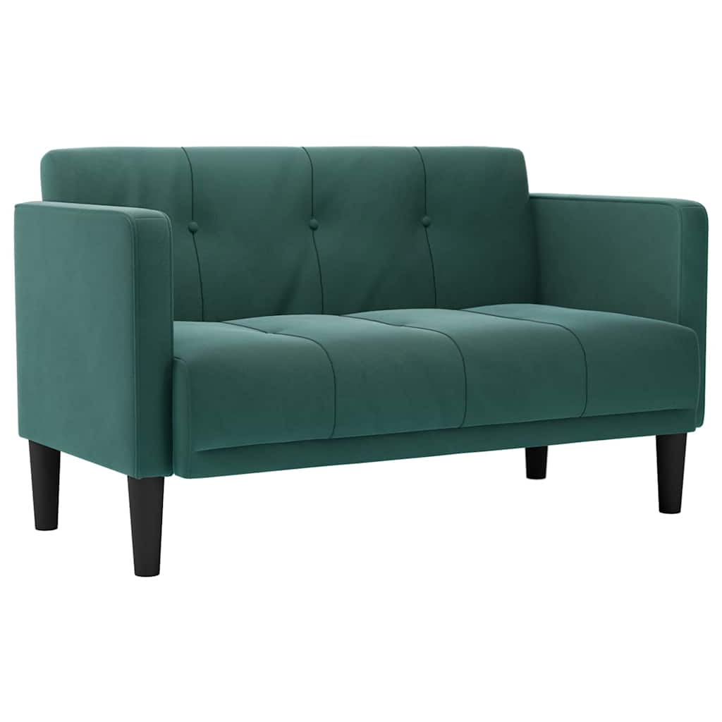 Canapea loveseat, verde închis, 111 cm, catifea - Vendito
