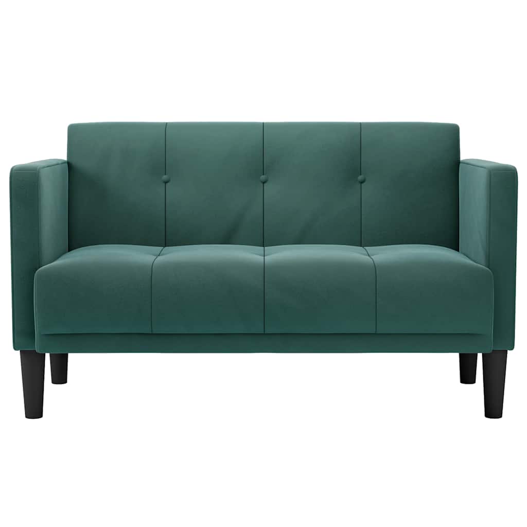 Canapea loveseat, verde închis, 111 cm, catifea - Vendito