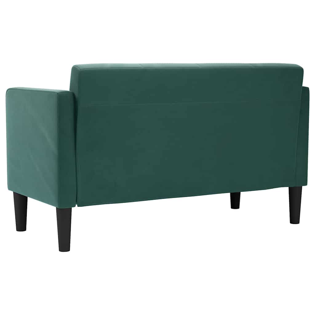 Canapea loveseat, verde închis, 111 cm, catifea - Vendito
