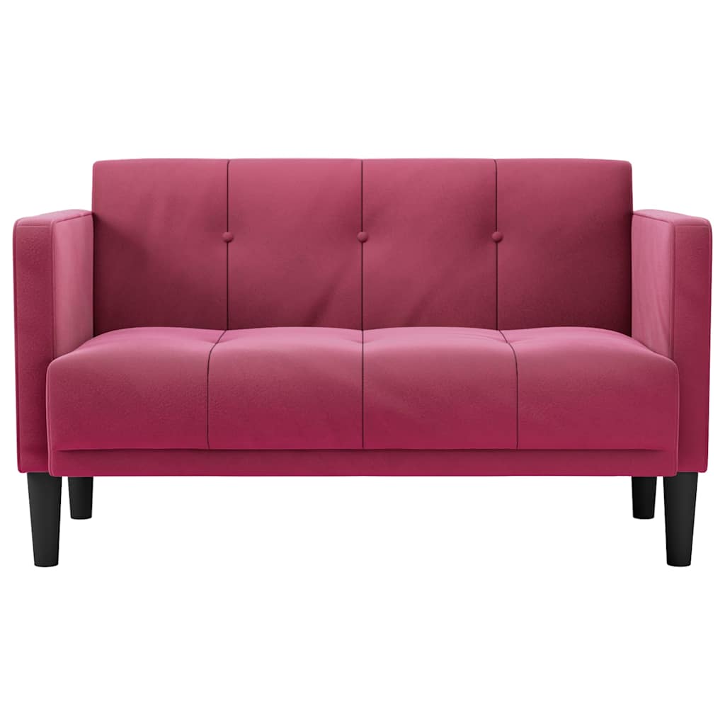 Canapea loveseat, vin roșu, 111 cm, catifea - Vendito