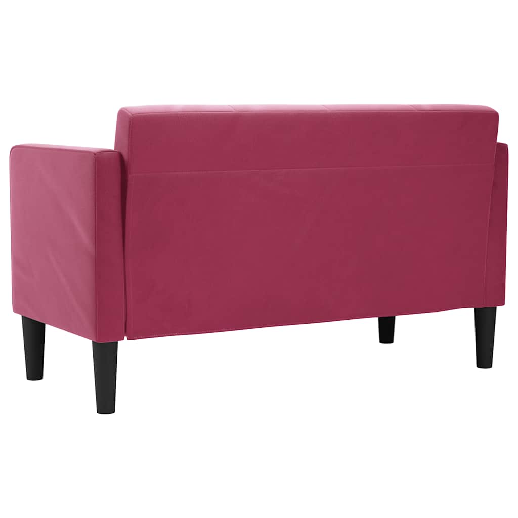 Canapea loveseat, vin roșu, 111 cm, catifea - Vendito