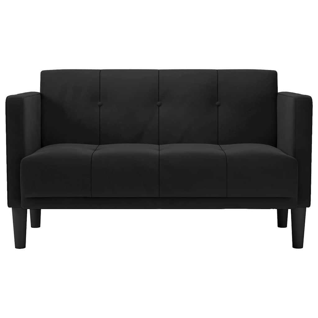Canapea loveseat, negru, 111 cm, catifea - Vendito
