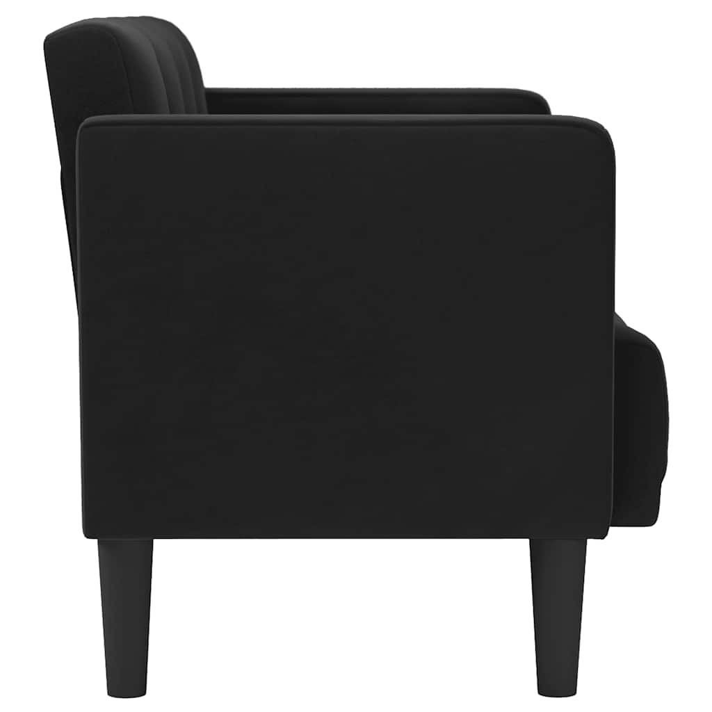 Canapea loveseat, negru, 111 cm, catifea - Vendito