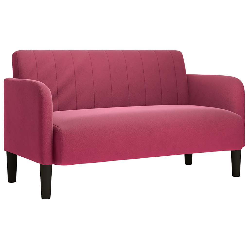 Canapea loveseat rosu vin 109 cm catifea - Vendito