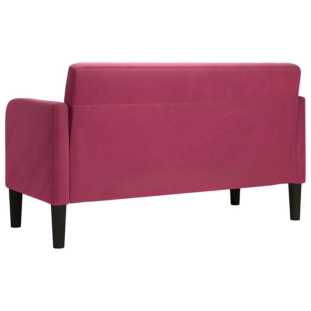 Canapea loveseat rosu vin 109 cm catifea - Vendito