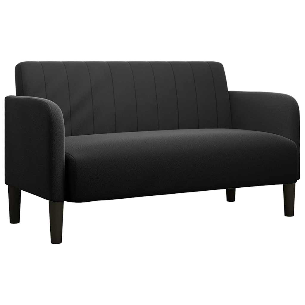 Canapea loveseat neagră 109 cm catifea - Vendito