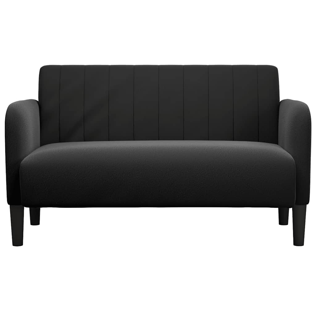 Canapea loveseat neagră 109 cm catifea - Vendito