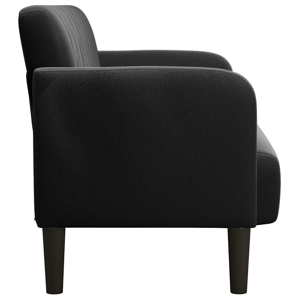 Canapea loveseat neagră 109 cm catifea - Vendito