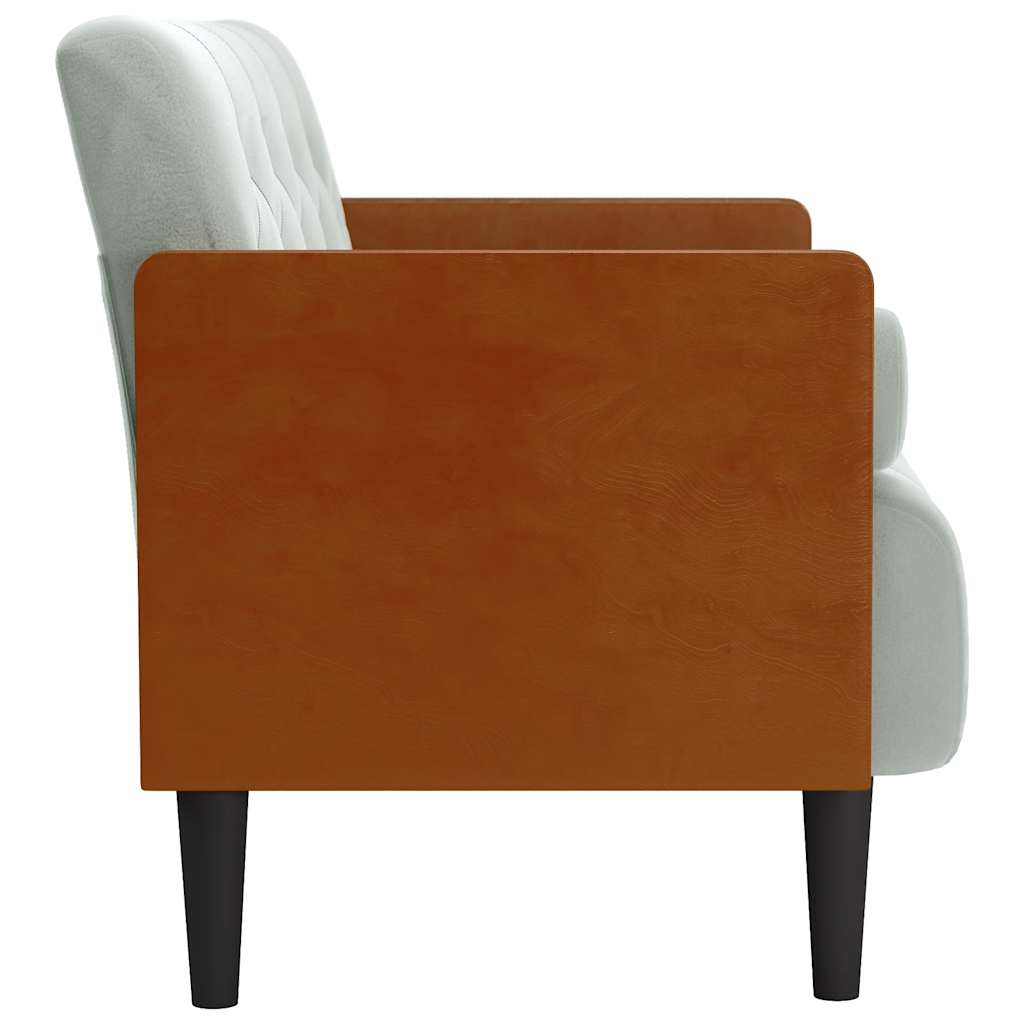 Canapea loveseat cu perne de sustinere gri deschis 110 cm