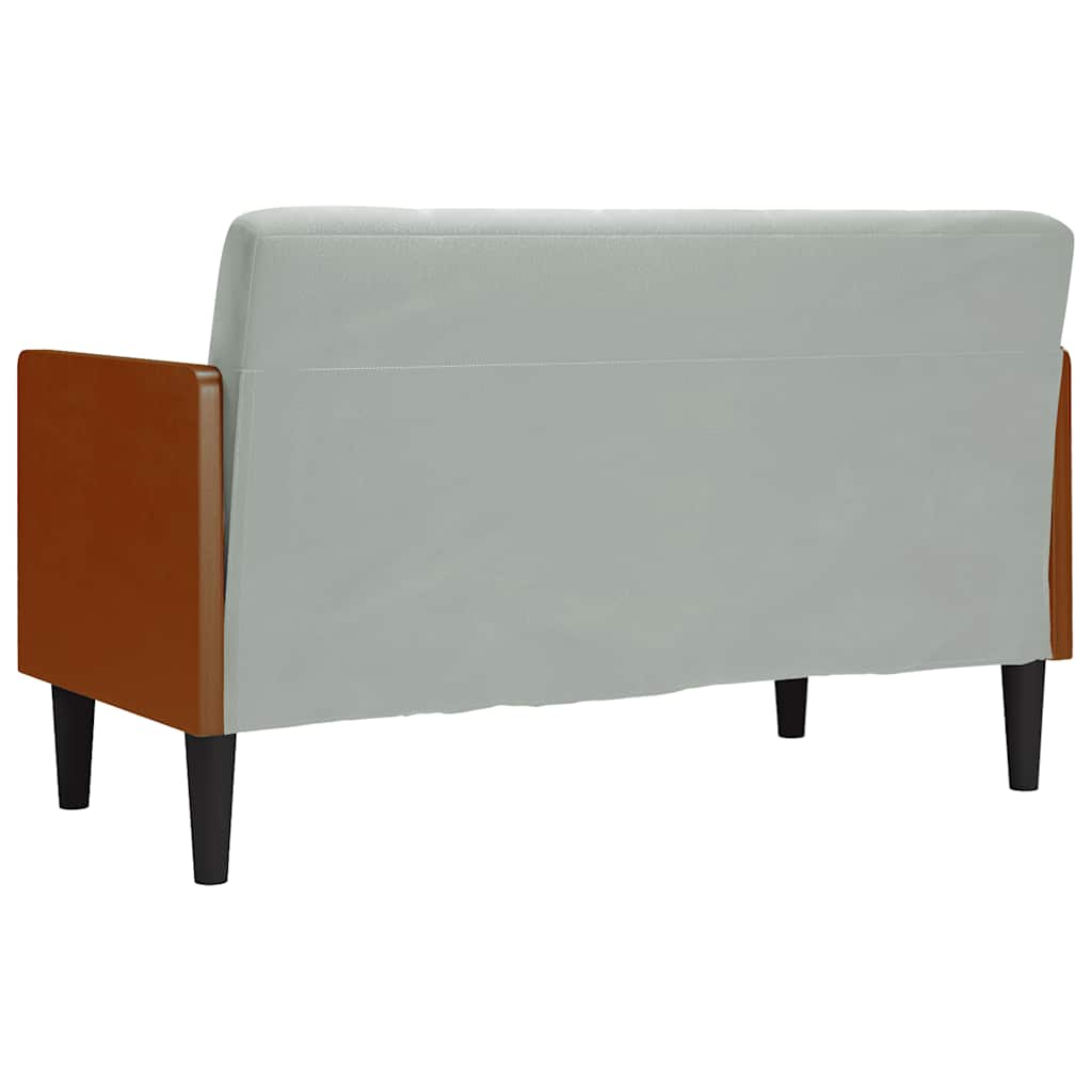 Canapea loveseat cu perne de sustinere gri deschis 110 cm