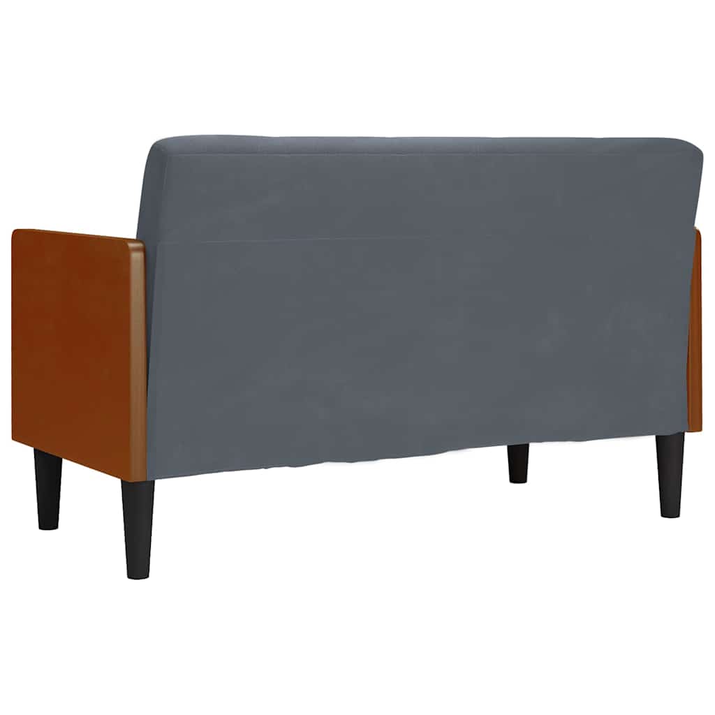 Canapea loveseat cu perne de sustinere gri închis 110cm catifea