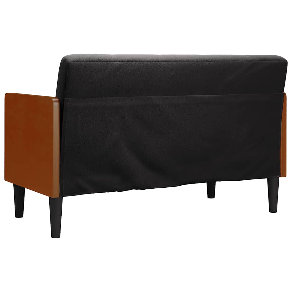 Canapea loveseat cu perne de suport negru 110 cm catifea