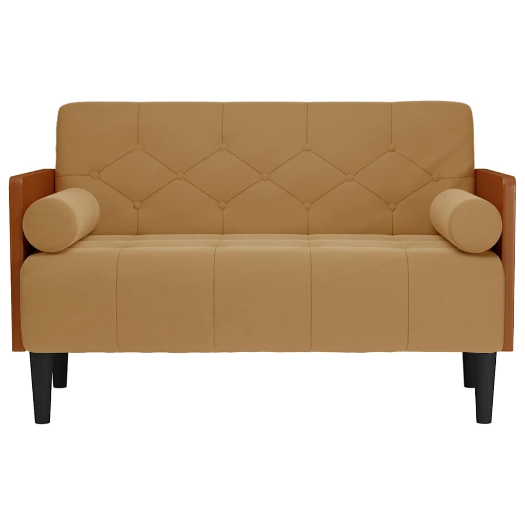 Canapea loveseat cu perne de suport maro 110 cm catifea