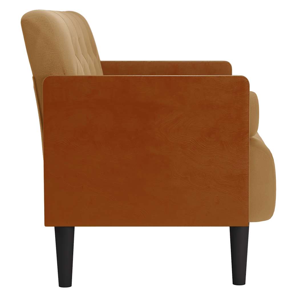 Canapea loveseat cu perne de suport maro 110 cm catifea