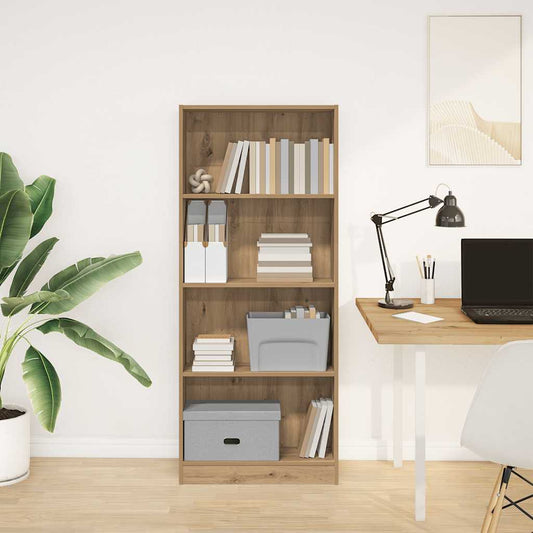 Bibliotecă, stejar artizanal, 60x24x143 cm, lemn prelucrat