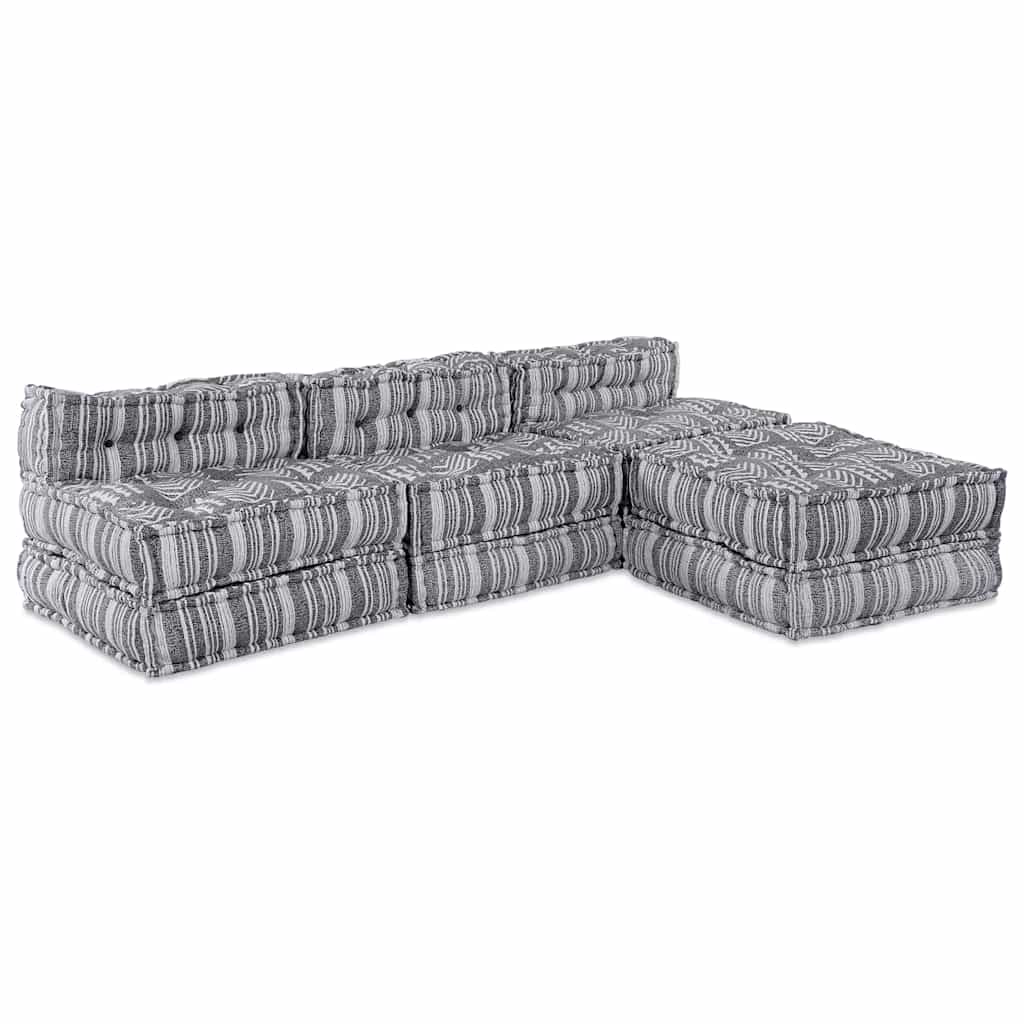 Canapea modulară 4 pcs Imprimare Gri țesătură