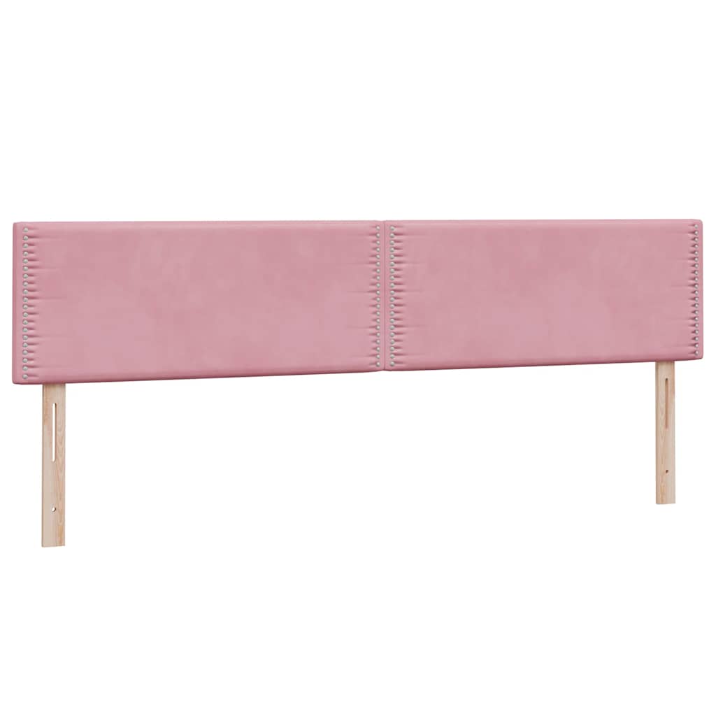 Pat box spring cu saltea, roz, 180x210 cm, catifea