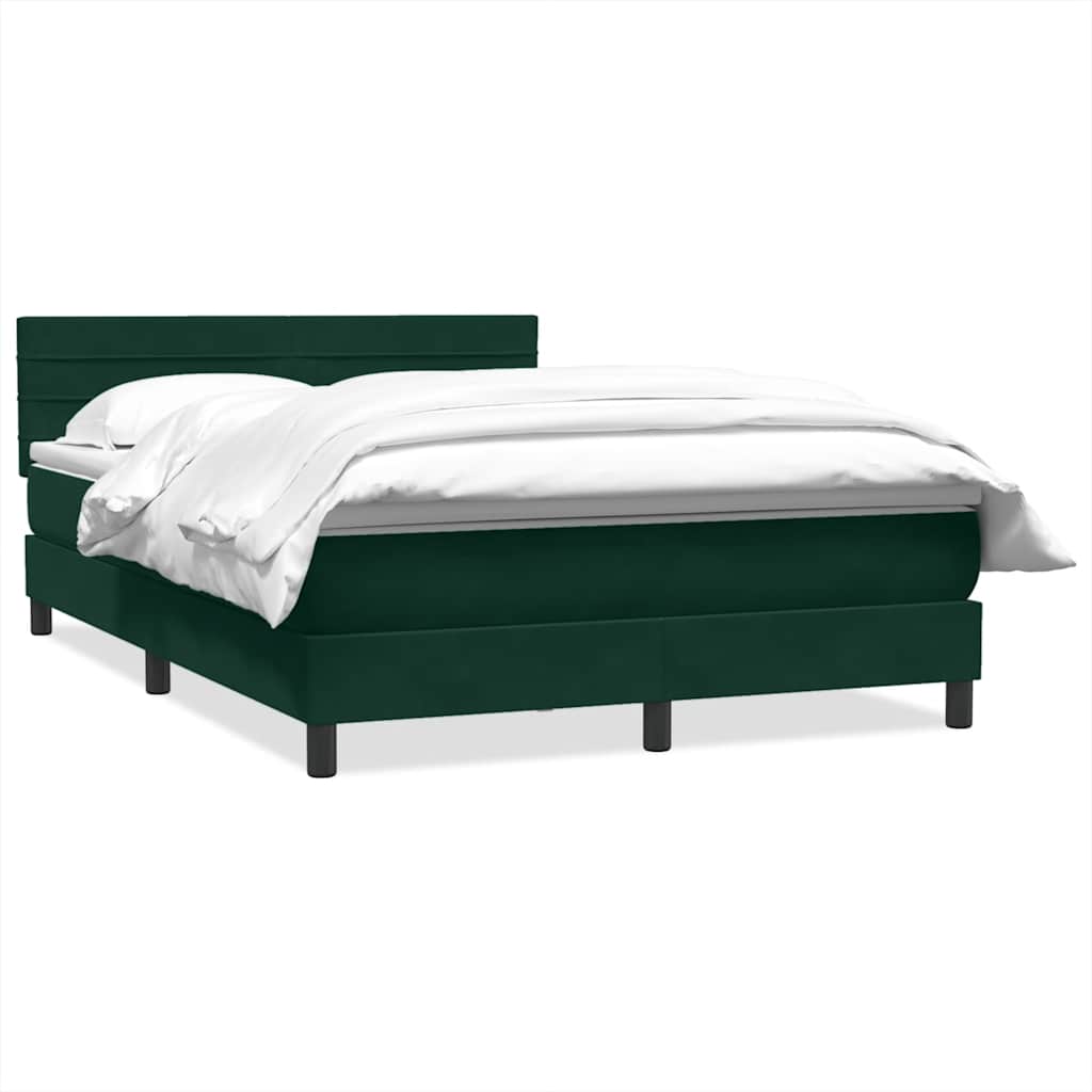 Pat box spring cu saltea, verde închis, 160x220 cm, catifea