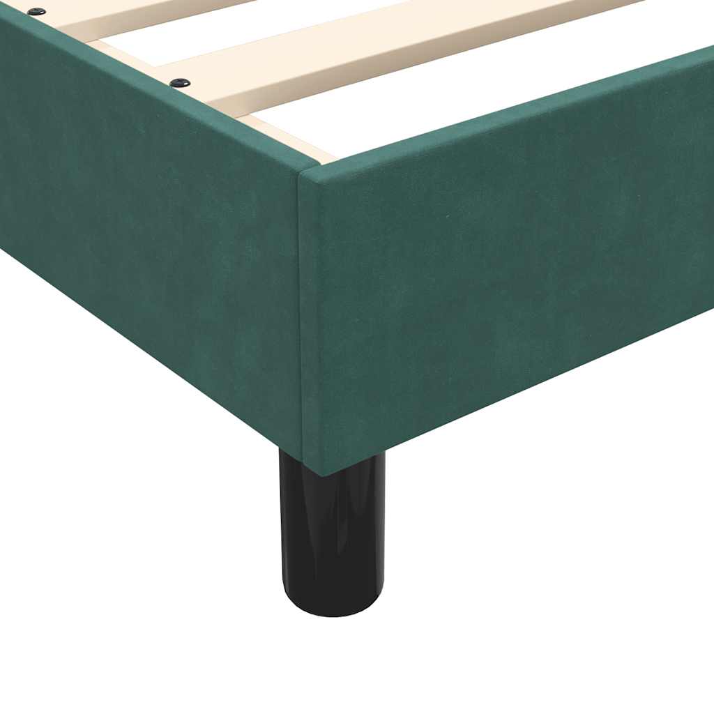 Pat box spring cu saltea, verde închis, 160x220 cm, catifea