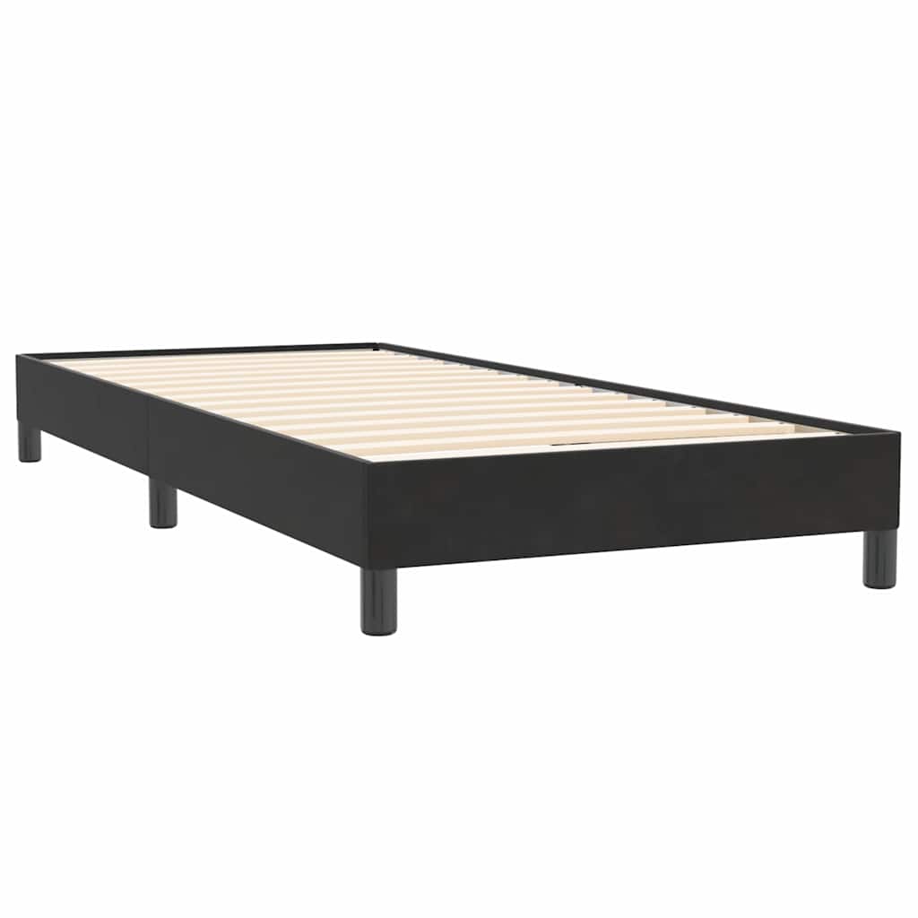 Pat box spring cu saltea, negru, 80x220 cm, catifea