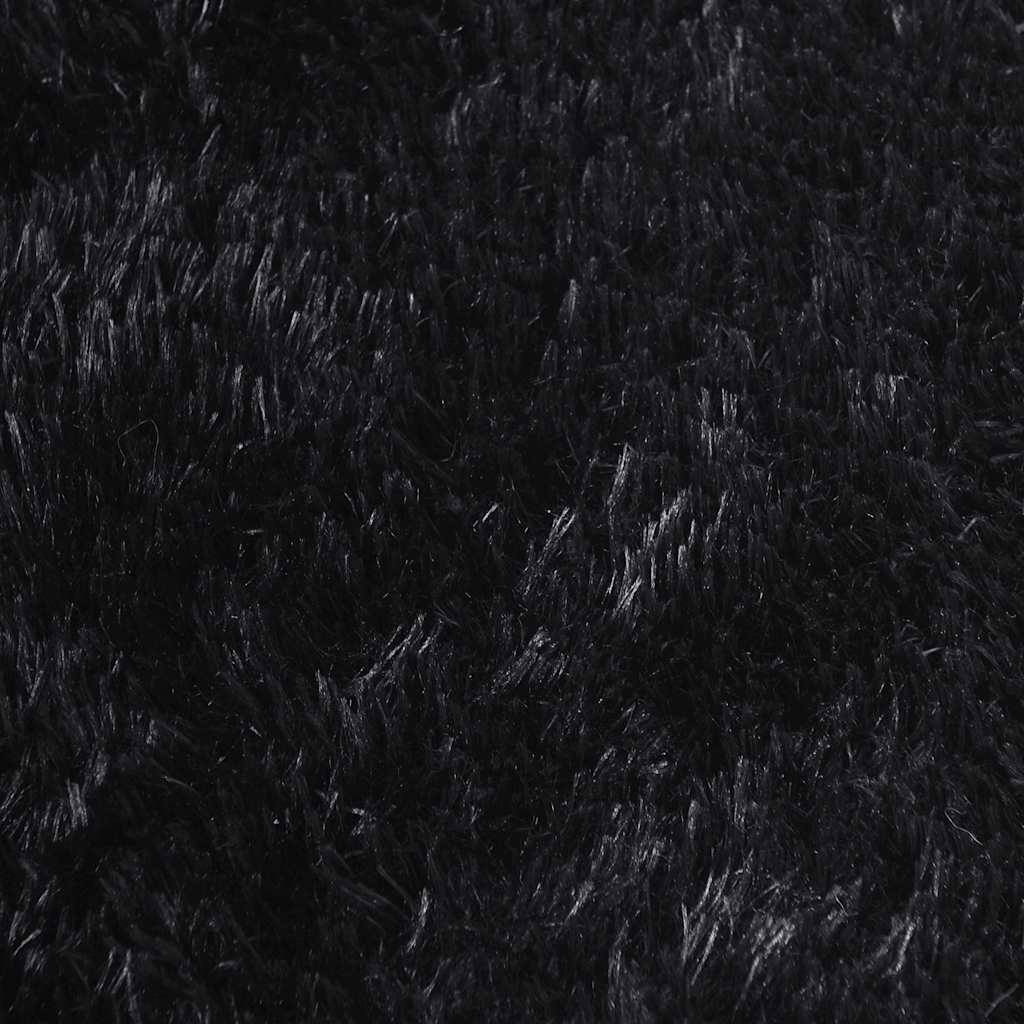 Covor shaggy cu pom înalt, NAVARRA, negru, 200x290cm, poliester