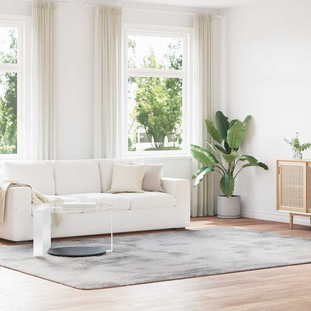 Covor shaggy cu pom înalt, NAVARRA, gri argintiu, 240x340 cm