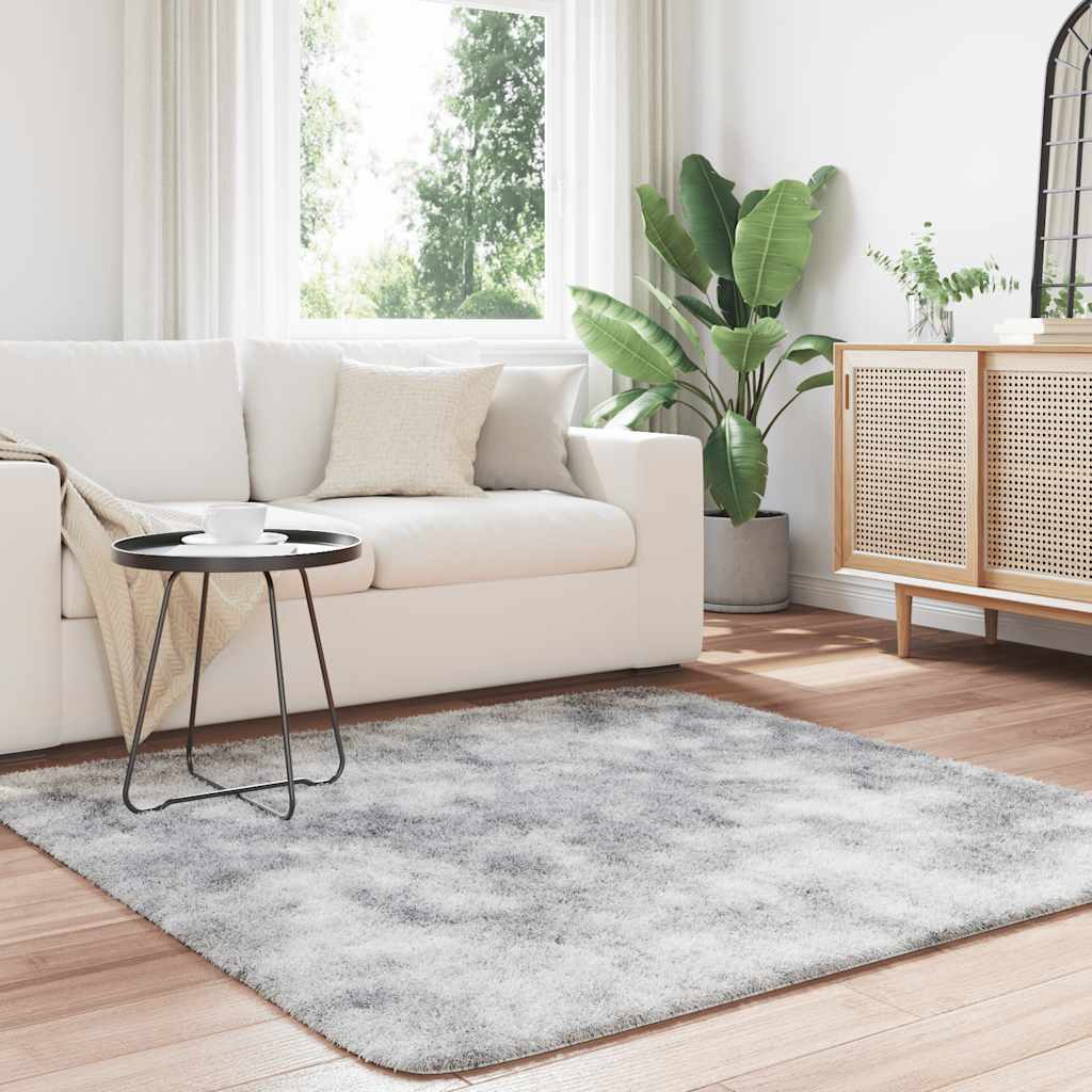 Covor shaggy cu pom înalt, NAVARRA, gri argintiu, 160x160 cm