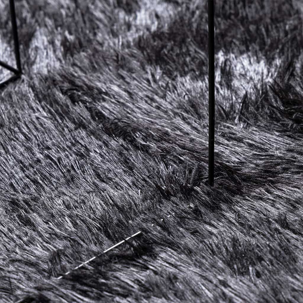 Covor shaggy cu pom înalt, NAVARRA, gri închis, 160x160 cm